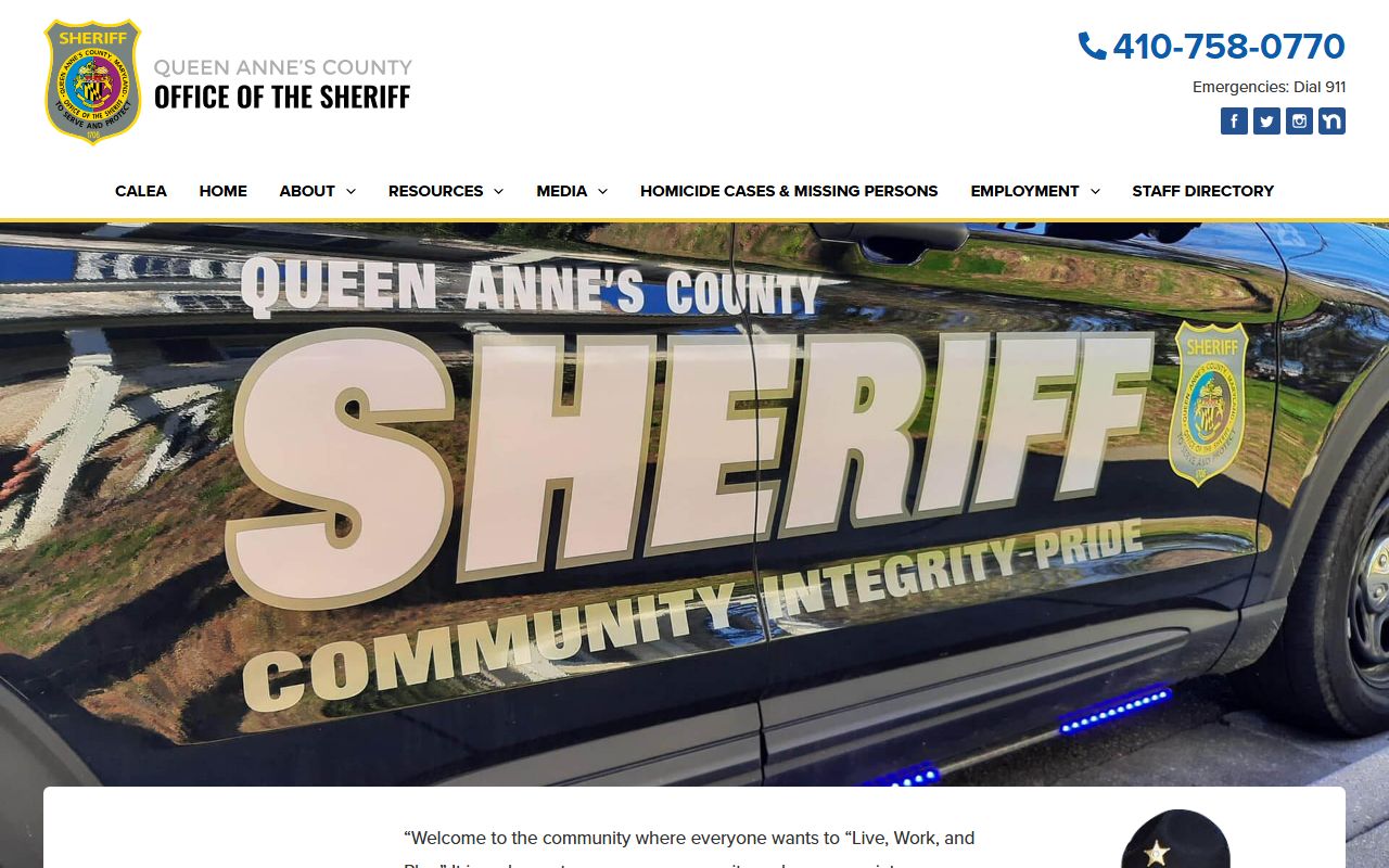 Queen Anne's County criminal court records sheriff office