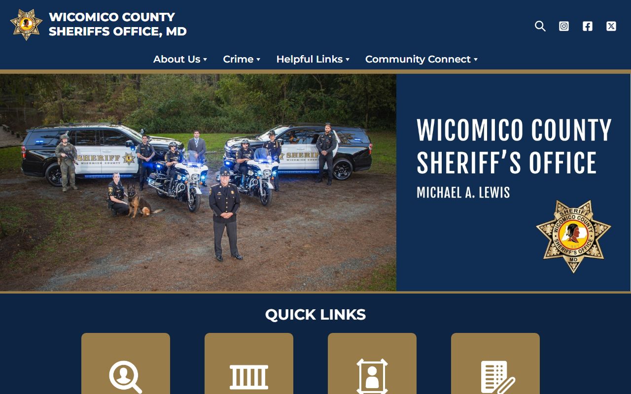 Wicomico County Sheriff's Office records page